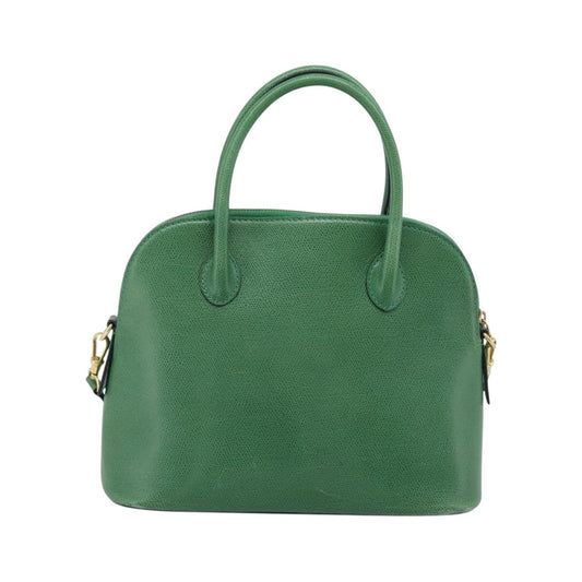 Celine Vintage Convertible Bowler Leather, Green, Leather, Handbag
