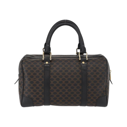Celine Vintage Duffle Macadam Coated Canvas, Black, Canvas, Handbag