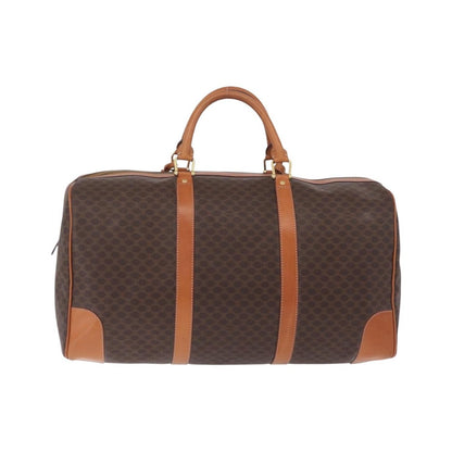 Celine Vintage Duffle Macadam Coated Canvas, Brown, Canvas, Handbag