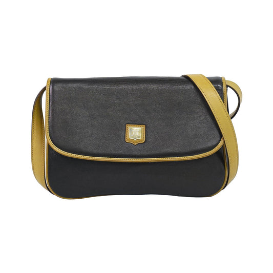 Celine Vintage Flap Leather, Black, Leather, Shoulder Bag