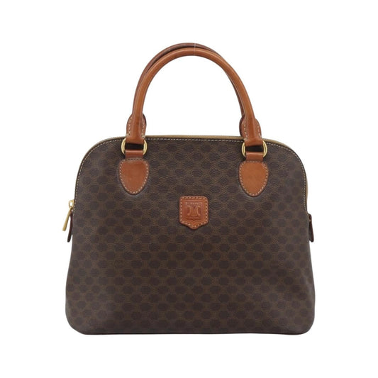 Celine Vintage Handbag Toile Céline, Brown, PVC, Handbag