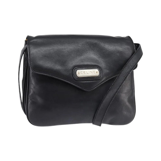 Celine Vintage Leather, Black, Leather, Shoulder Bag