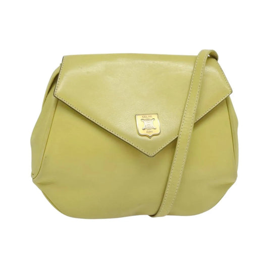 Celine Vintage Leather, Yellow, Leather, Shoulder Bag