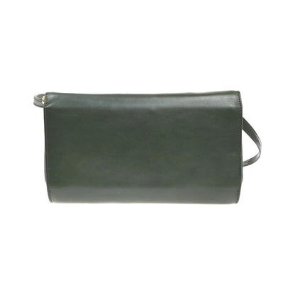 Celine Vintage Leather, Green, Leather, Shoulder Bag