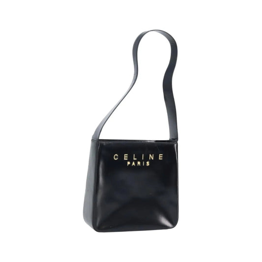 Celine Vintage Leather, Black, Leather, Shoulder Bag