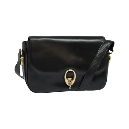 Celine Vintage Leather, Black, Leather, Shoulder Bag