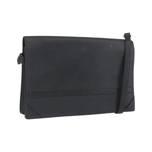 Celine Vintage Leather, Black, Leather, Shoulder Bag