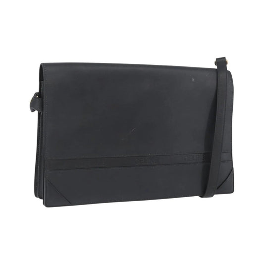 Celine Vintage Leather, Black, Leather, Shoulder Bag