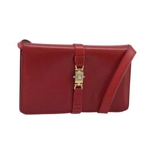 Celine Vintage Leather, Red, Leather, Shoulder Bag