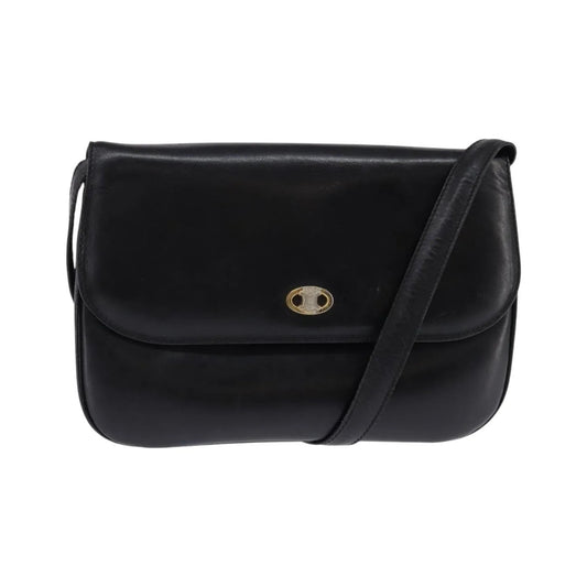 Celine Vintage Leather, Black, Leather, Shoulder Bag