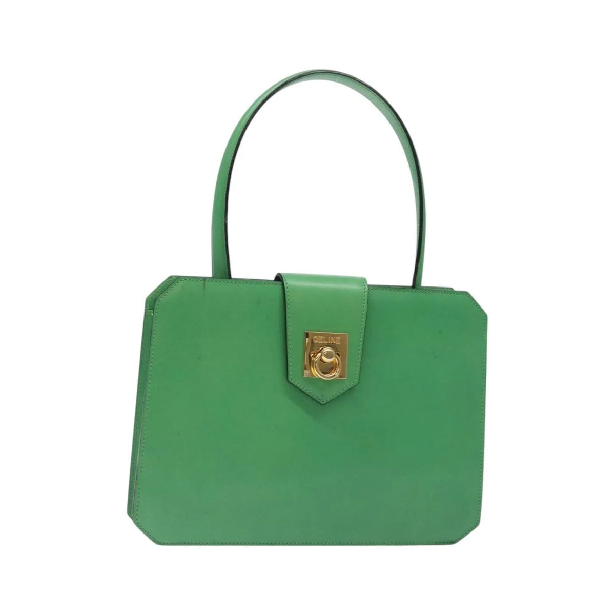Celine vintage Leather, Green, Leather, Handbag