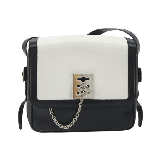 Celine Vintage Leather, White, Leather, Shoulder Bag