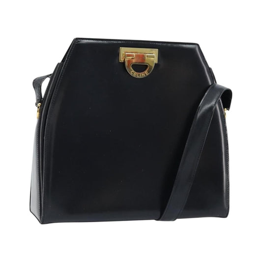 Celine Vintage Leather, Black, Leather, Shoulder Bag