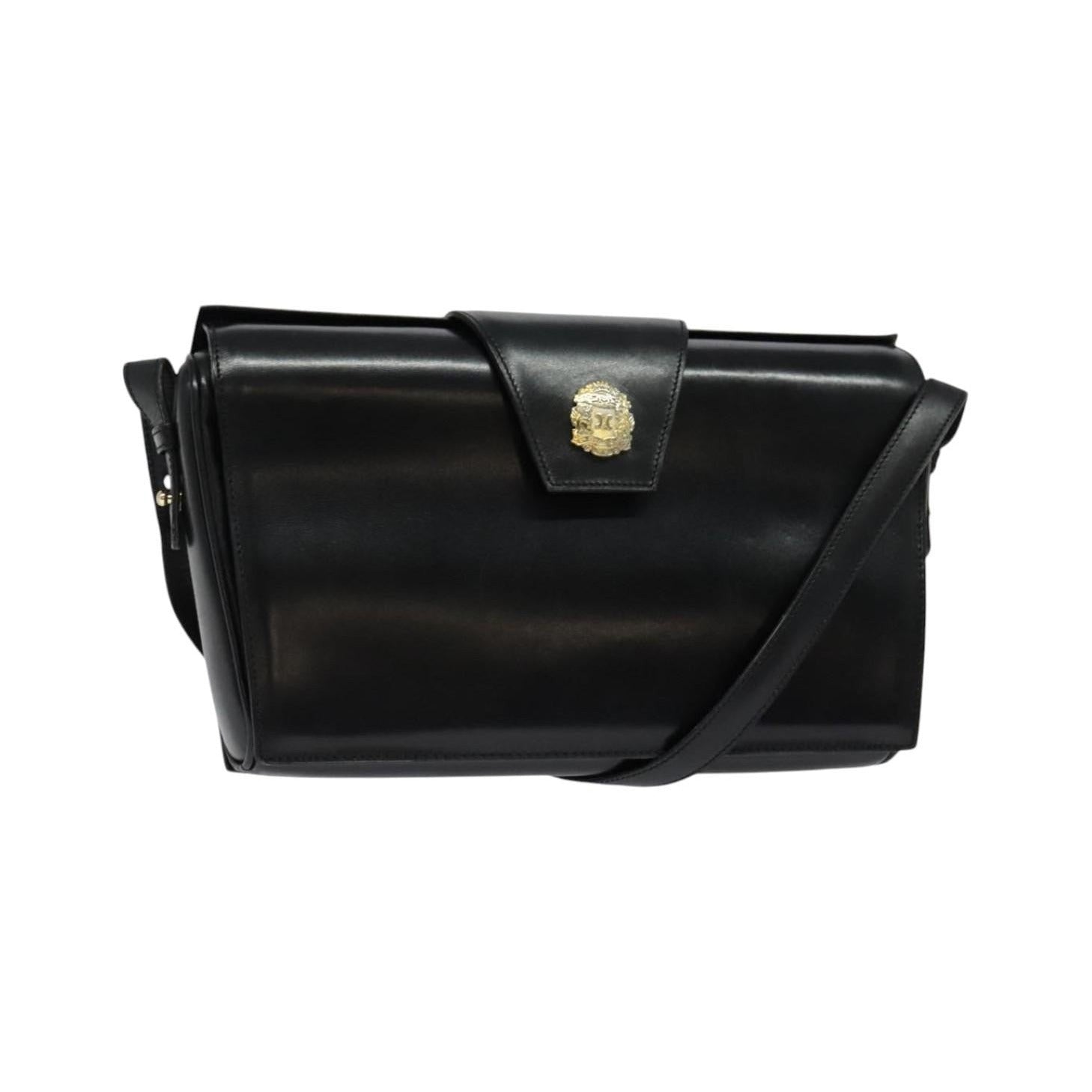 Celine Vintage Leather, Black, Leather, Shoulder Bag