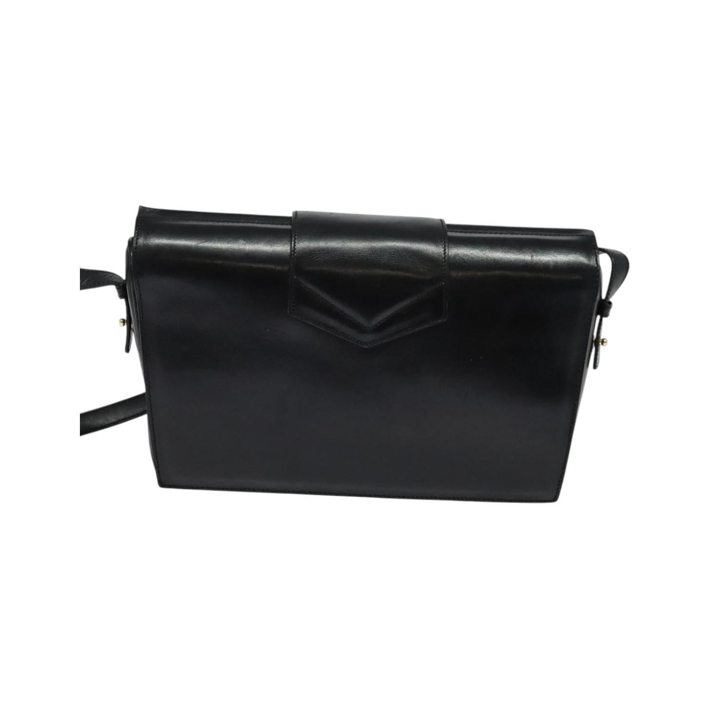 Celine Vintage Leather, Black, Leather, Shoulder Bag