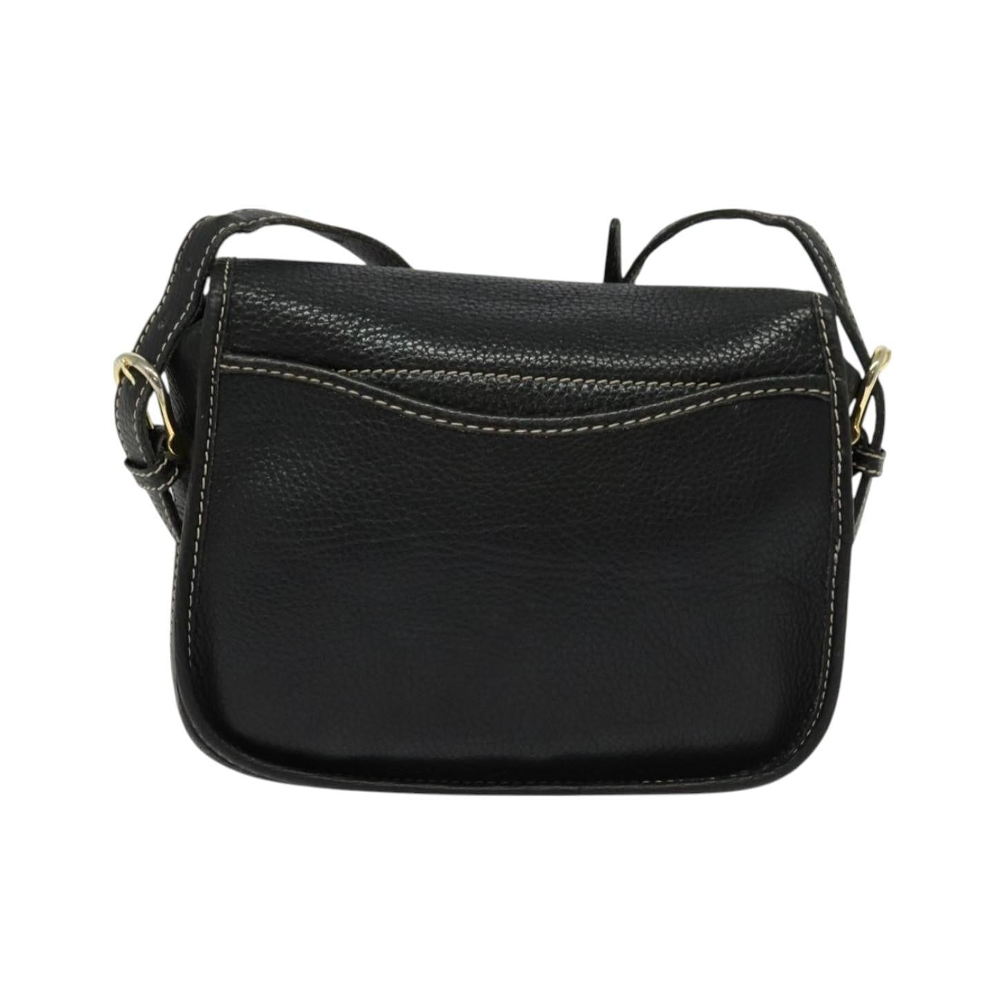 Celine Vintage Leather, Black, Leather, Shoulder Bag