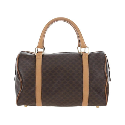 Celine Vintage Macadam Boston Canvas and Leather, Brown, PVC, Handbag