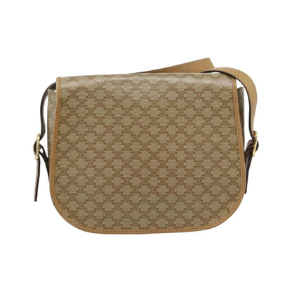 Celine Vintage Macadam Canvas, Beige, Canvas, Shoulder Bag