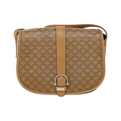 Celine Vintage Macadam Canvas, Beige, Canvas, Shoulder Bag