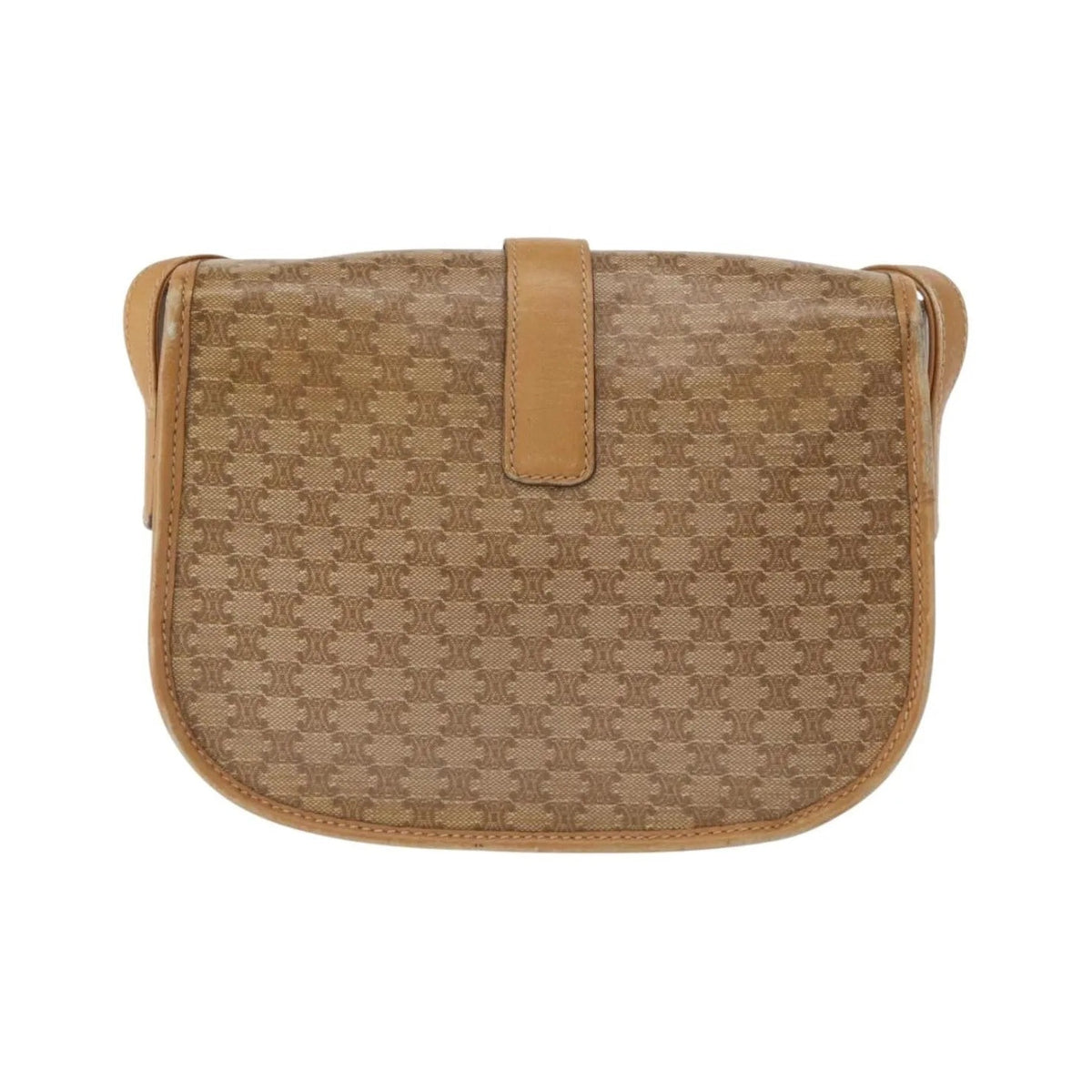 Celine Vintage Macadam Canvas, Beige, Canvas, Shoulder Bag