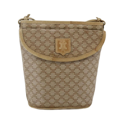 Celine Vintage Macadam Canvas, Beige, Canvas, Shoulder Bag
