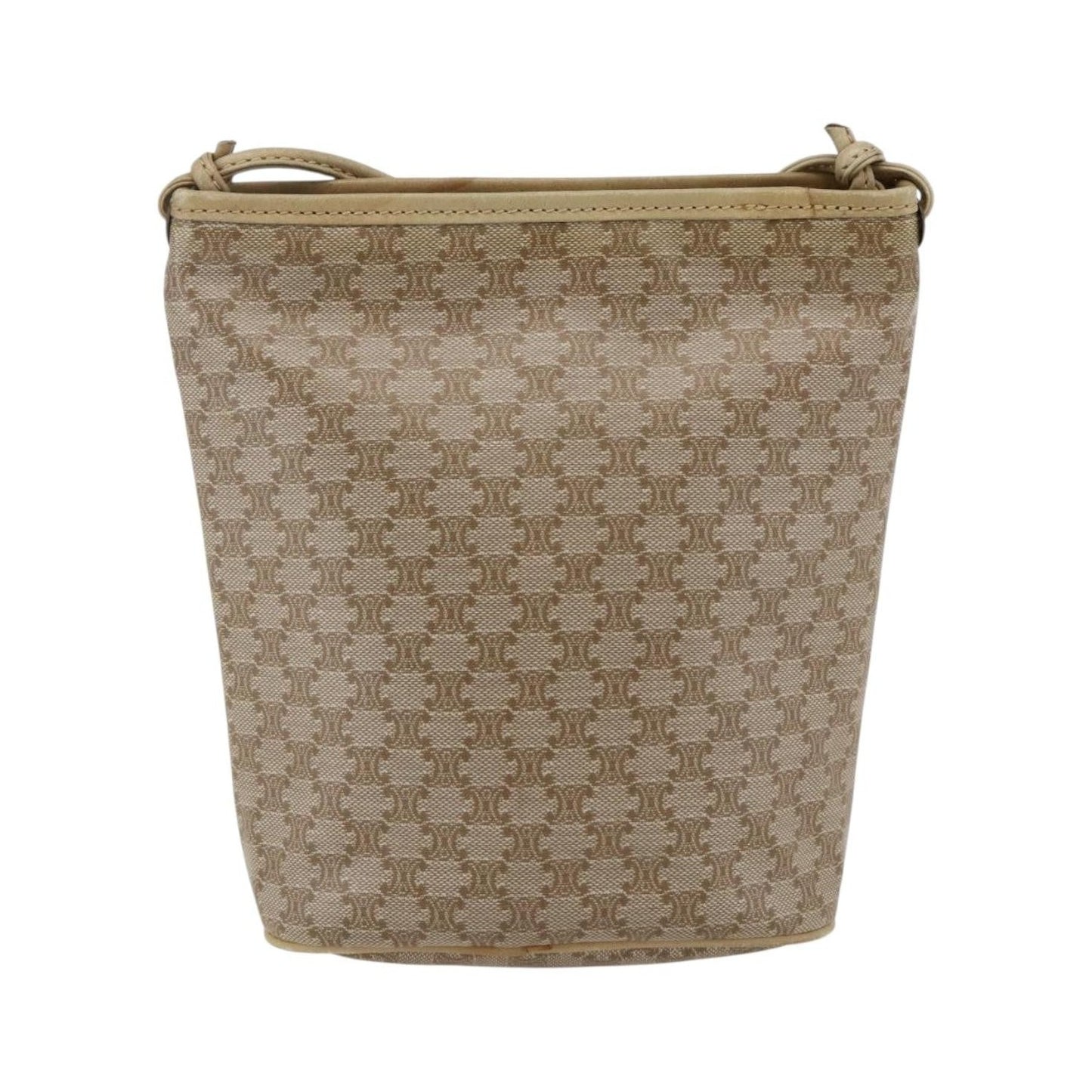 Celine Vintage Macadam Canvas, Beige, Canvas, Shoulder Bag