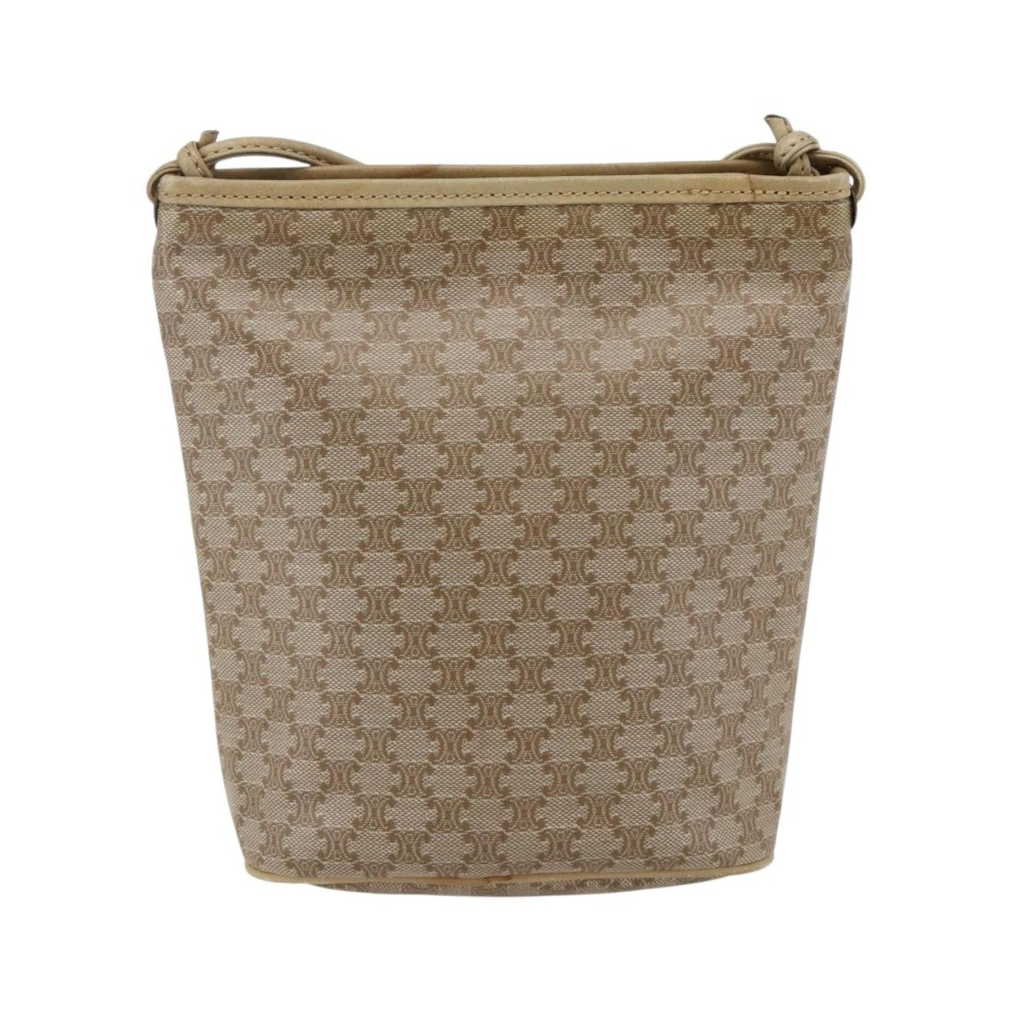 Celine Vintage Macadam Canvas, Beige, Canvas, Shoulder Bag