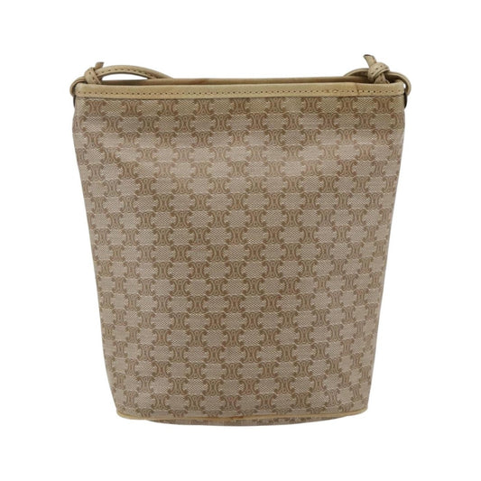 Celine Vintage Macadam Canvas, Beige, Canvas, Shoulder Bag