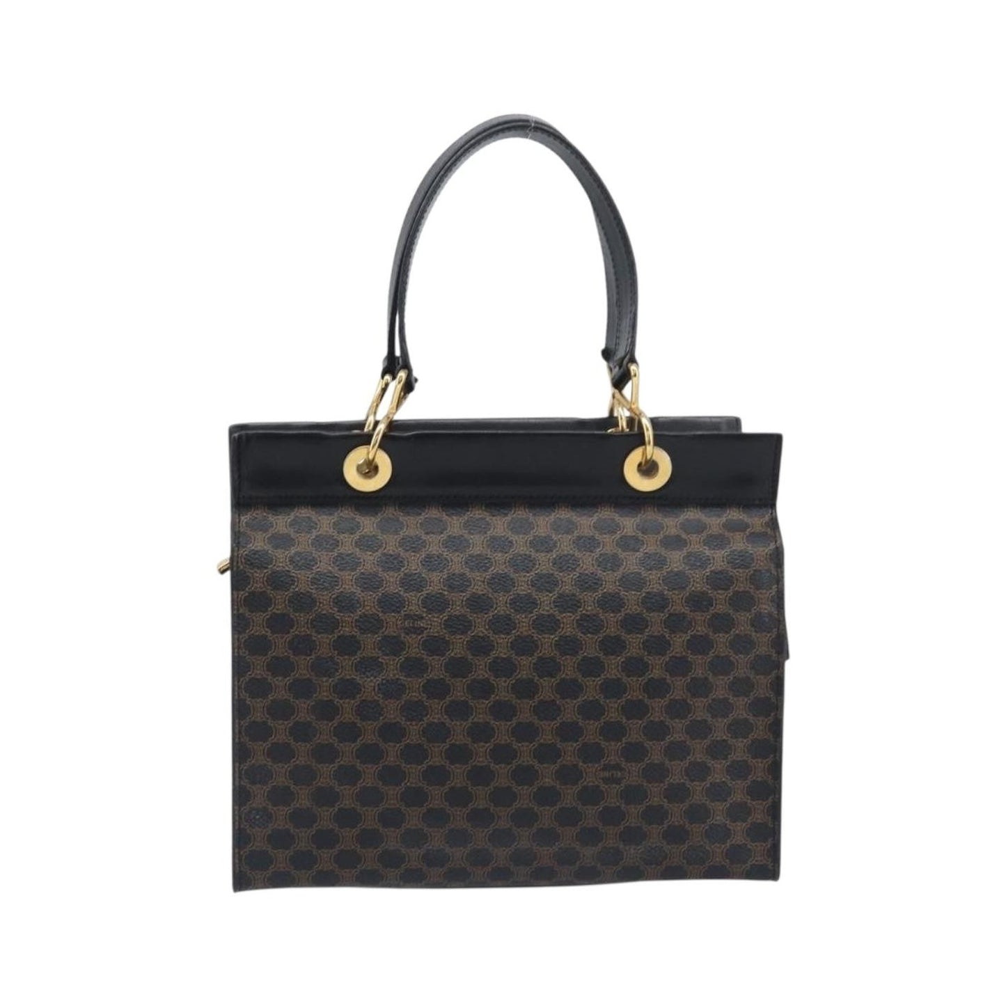 Celine Vintage Macadam Canvas, Black, PVC, Tote Bag