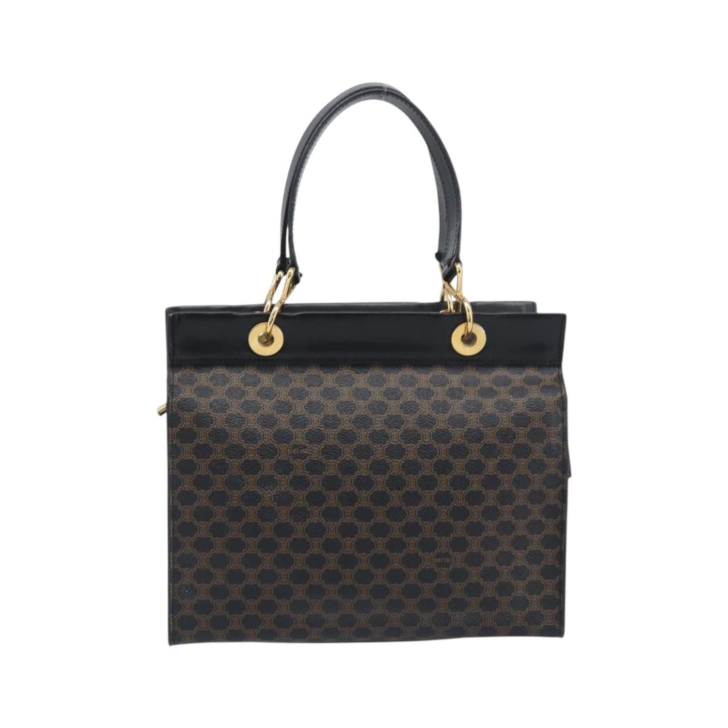 Celine Vintage Macadam Canvas, Black, PVC, Tote Bag