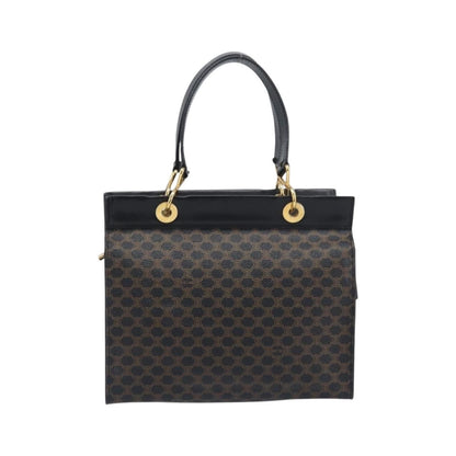 Celine Vintage Macadam Canvas, Black, PVC, Tote Bag