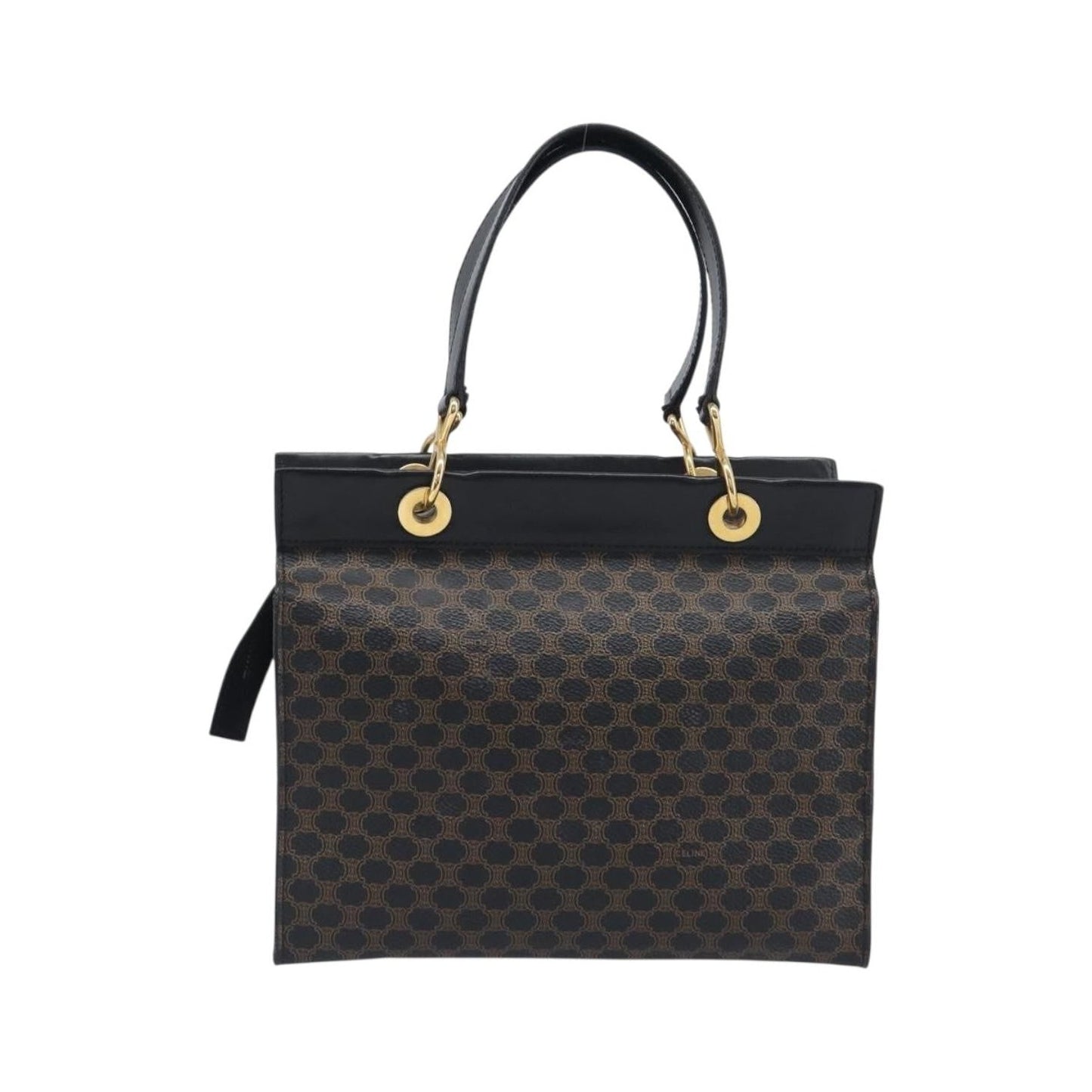 Celine Vintage Macadam Canvas, Black, PVC, Tote Bag