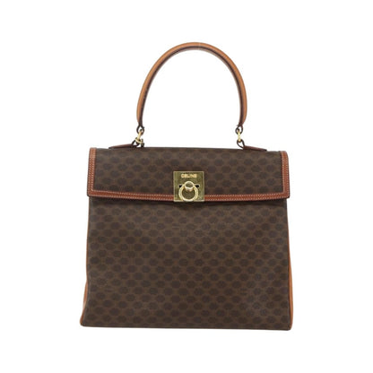 Celine Vintage Macadam Canvas, Brown, Canvas, Backpack