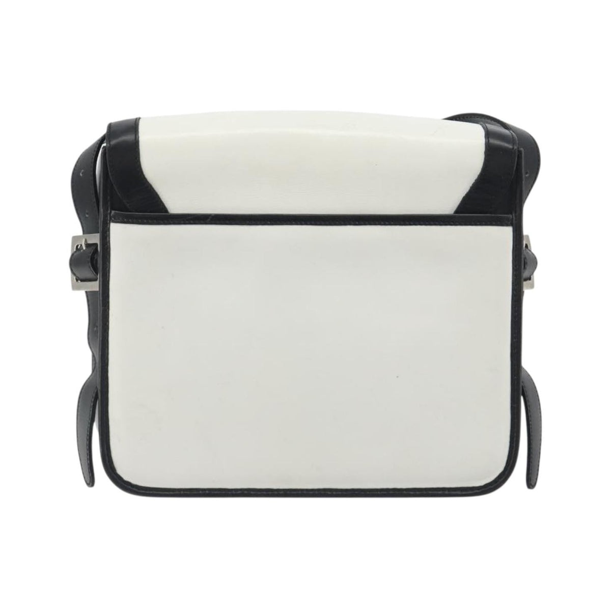 Celine Vintage Macadam Canvas, White, Leather, Shoulder Bag