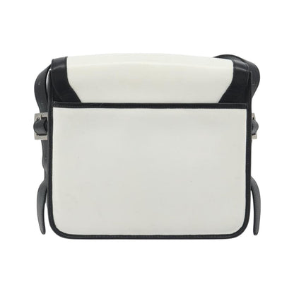 Celine Vintage Macadam Canvas, White, Leather, Shoulder Bag
