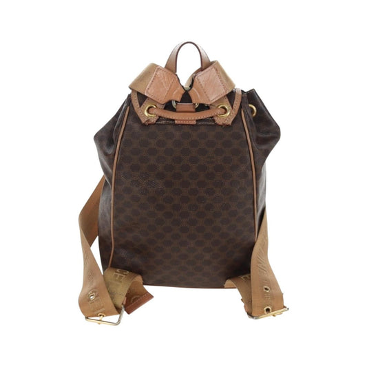 Celine Vintage Macadam Canvas, Brown, Canvas, Backpack