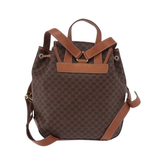Celine Vintage Macadam Canvas, Brown, Canvas, Backpack