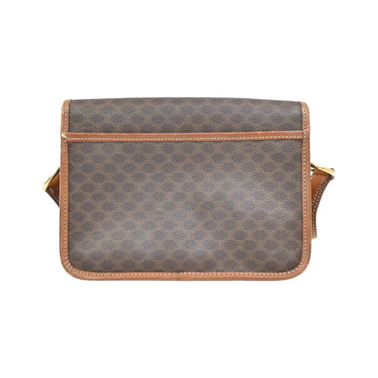 Celine Vintage Macadam Canvas and Leather, Brown, Canvas, Shoulder Bag