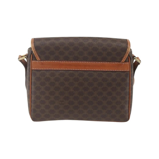 Celine Vintage Macadam Canvas and Leather, Brown, Canvas, Shoulder Bag