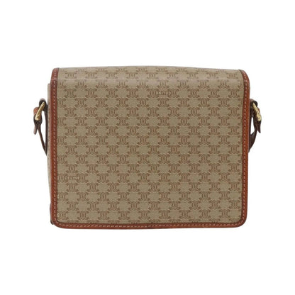 Celine Vintage Macadam Canvas and Leather, Beige, Canvas, Shoulder Bag