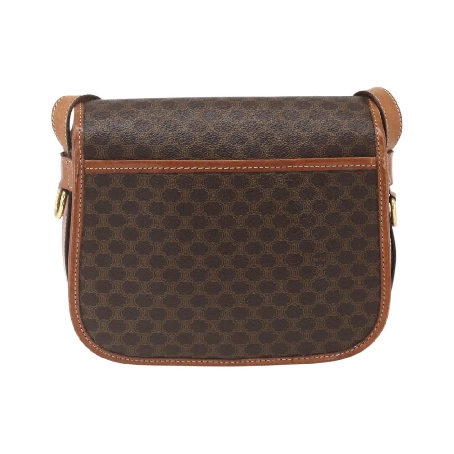Celine Vintage Macadam Canvas and Leather, Brown, Canvas, Shoulder Bag