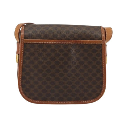 Celine Vintage Macadam Canvas and Leather, Brown, Canvas, Shoulder Bag