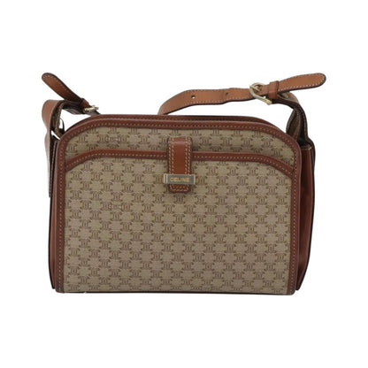 Celine Vintage Macadam Canvas and Leather, Beige, Canvas, Shoulder Bag