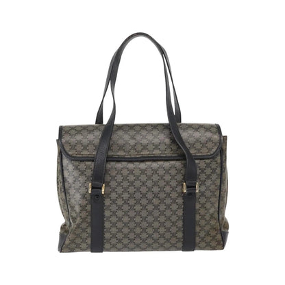 Celine Vintage Macadam Canvas and Leather, Black, Canvas, Shoulder Bag
