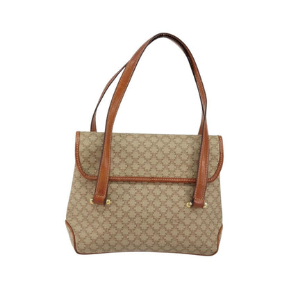 Celine Vintage Macadam Canvas and Leather, Beige, Canvas, Handbag