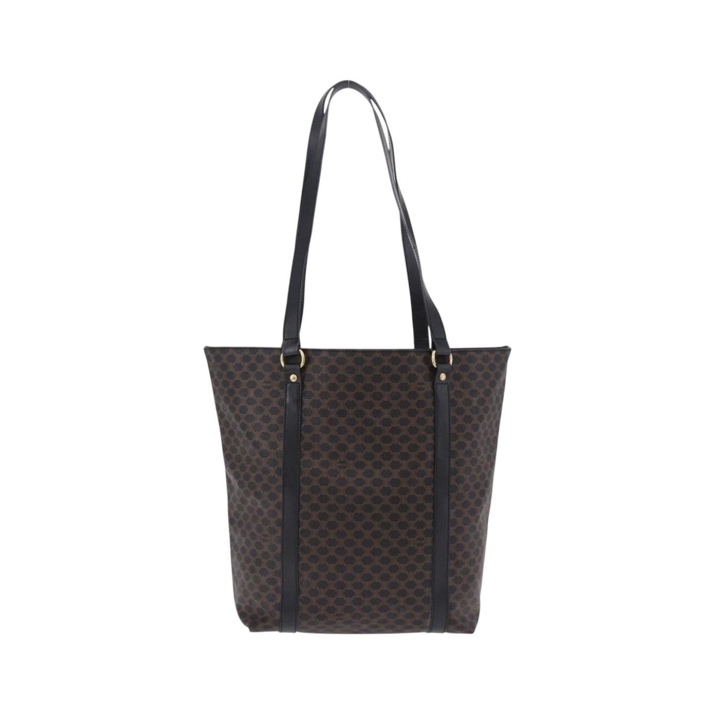 Celine Vintage Macadam Canvas and Leather, Black, Canvas, Shoulder Bag