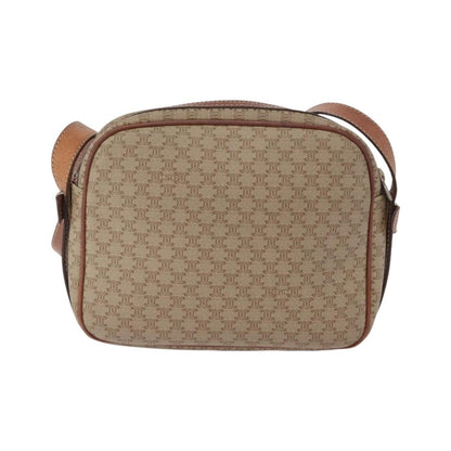 Celine Vintage Macadam Canvas and Leather, Beige, Canvas, Shoulder Bag