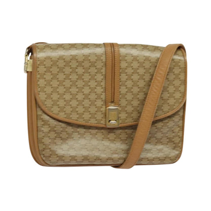 Celine Vintage Macadam Canvas and Leather, Beige, Canvas, Handbag