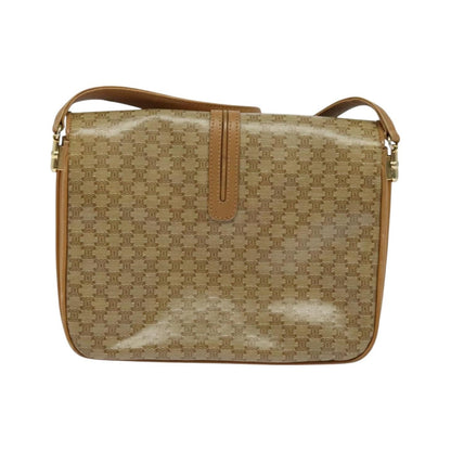 Celine Vintage Macadam Canvas and Leather, Beige, Canvas, Handbag