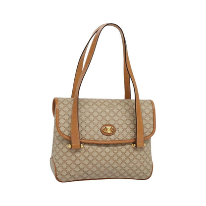 Celine Vintage Macadam Canvas and Leather, Beige, Canvas, Handbag